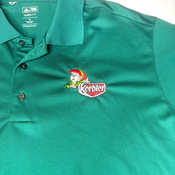 Adidas Keebler Elf Men’s Size XL Polo Golf Shirt Green w/ Embroidered Logo - Picture 2 of 7